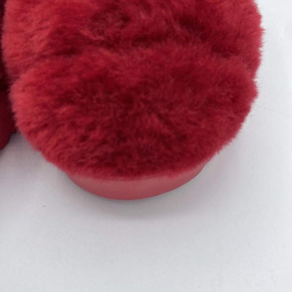 UGG Women's SUPER FLUFF SLIPPERS in RIBBON RED sz 8 1121751-NEW w/marks on soles - Picture 4 of 15